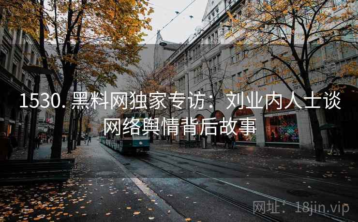 1530. 黑料网独家专访:刘业内人士谈网络舆情背后故事