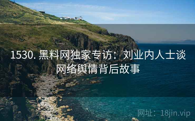 1530. 黑料网独家专访:刘业内人士谈网络舆情背后故事