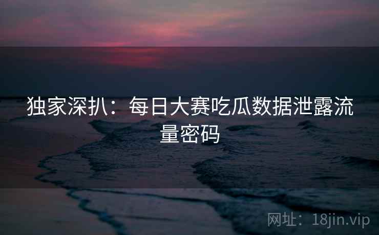 独家深扒：每日大赛吃瓜数据泄露流量密码