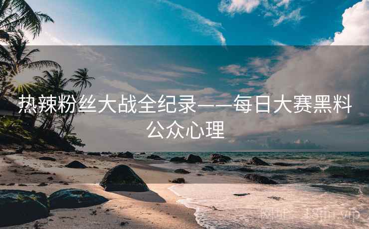 热辣粉丝大战全纪录——每日大赛黑料公众心理